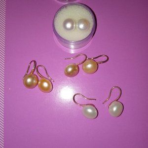 Freshwater Pearl Earrings X 4